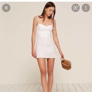 Reformation Audrey White Linen Mini Dress Size 0 NWT